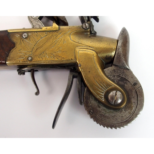 261 - A Flintlock eprouvette/powder tester of brass and steel construction