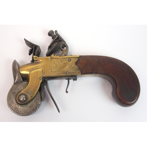 261 - A Flintlock eprouvette/powder tester of brass and steel construction