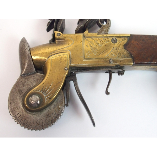 261 - A Flintlock eprouvette/powder tester of brass and steel construction