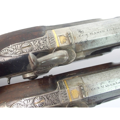 262 - A pair of percussion duelling or target pistols by Barker of London