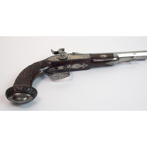 263 - A French percussion pistol by Daveze of St. Etienne