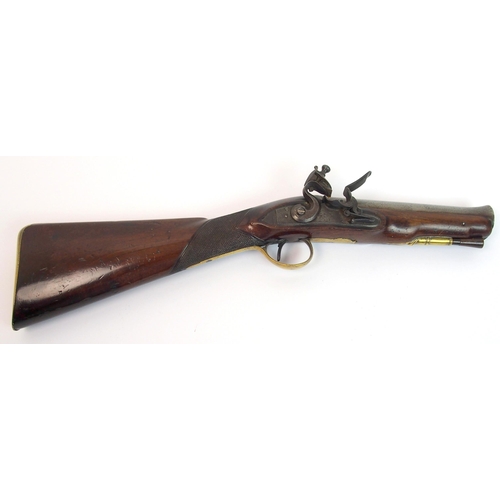 266 - An English late 18th / early 19th Century Flintlock short barrel blunderbuss by Robinson & Company