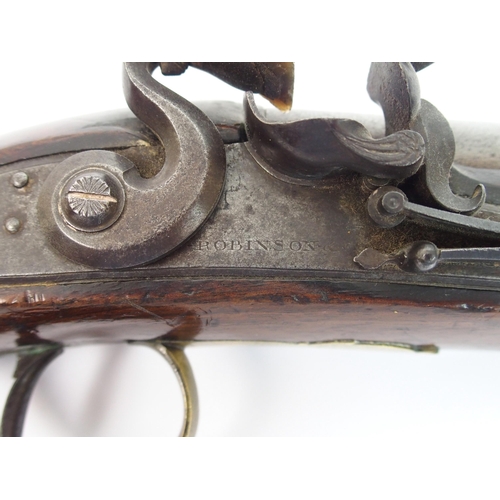 266 - An English late 18th / early 19th Century Flintlock short barrel blunderbuss by Robinson & Company