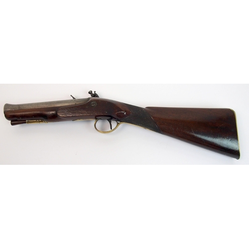 266 - An English late 18th / early 19th Century Flintlock short barrel blunderbuss by Robinson & Company