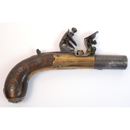 273 - An 18th Century Flintlock pocket pistol by Smith of London