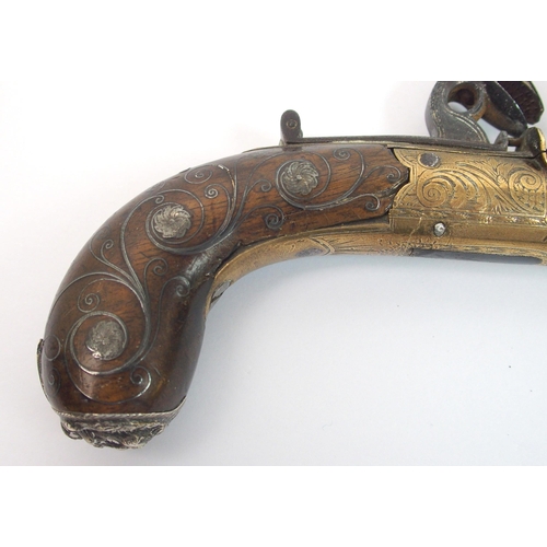 273 - An 18th Century Flintlock pocket pistol by Smith of London