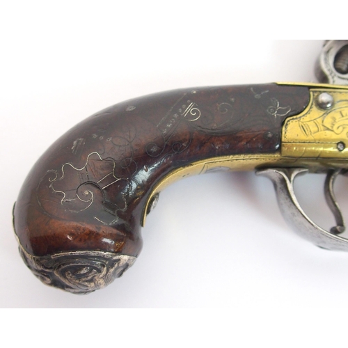 274 - An 18th Century Flintlock cannon barrel pocket pistol by Clarkson of London