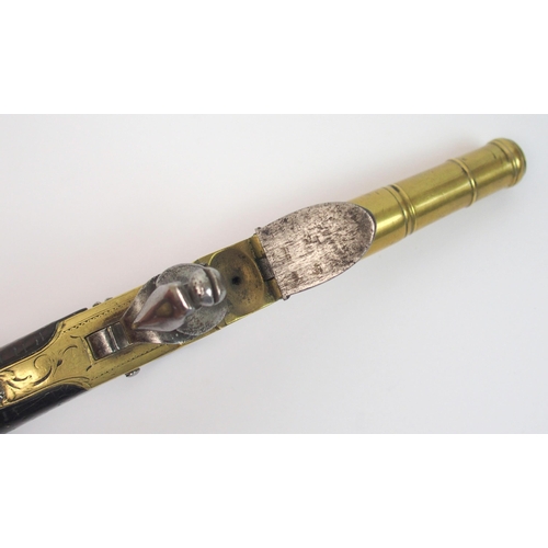 274 - An 18th Century Flintlock cannon barrel pocket pistol by Clarkson of London