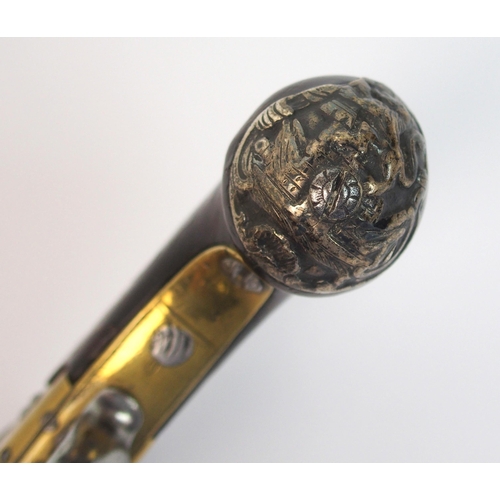 274 - An 18th Century Flintlock cannon barrel pocket pistol by Clarkson of London