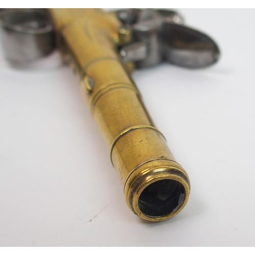 274 - An 18th Century Flintlock cannon barrel pocket pistol by Clarkson of London