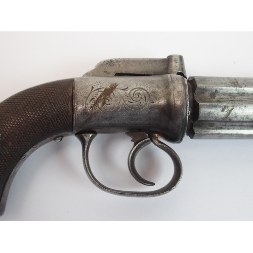 276 - A 19th Century all steel six shot pepperbox pistol