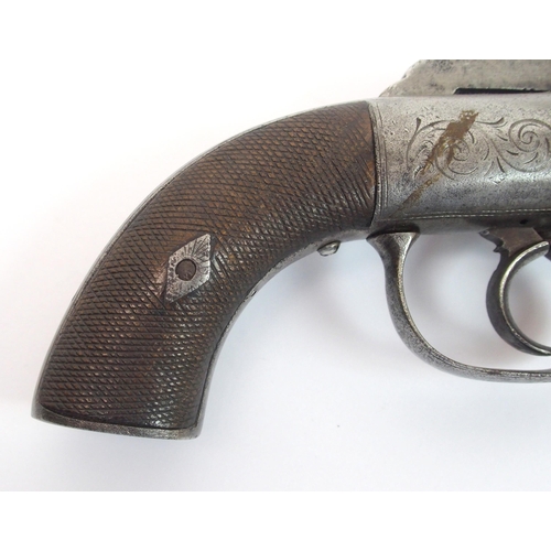 276 - A 19th Century all steel six shot pepperbox pistol