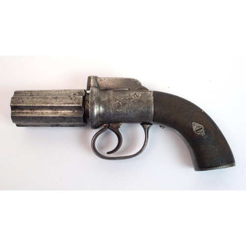 276 - A 19th Century all steel six shot pepperbox pistol