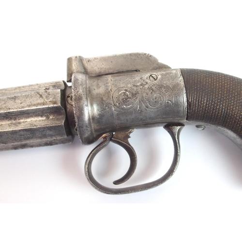 276 - A 19th Century all steel six shot pepperbox pistol