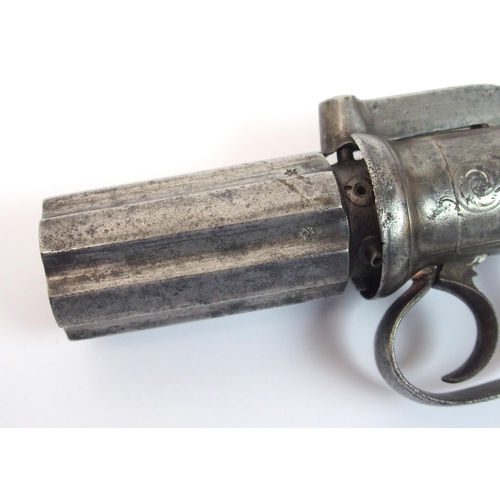 276 - A 19th Century all steel six shot pepperbox pistol