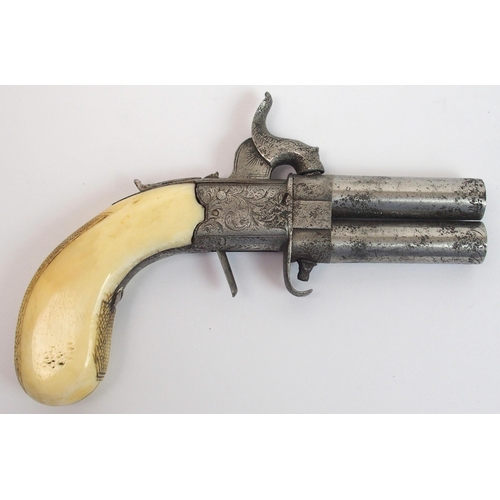 278 - A 19th Century percussion over-and-under pocket pistol