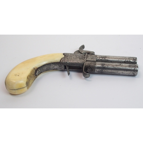 278 - A 19th Century percussion over-and-under pocket pistol