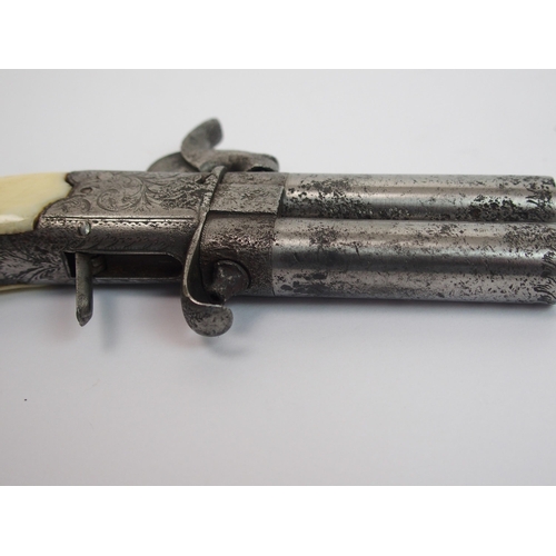 278 - A 19th Century percussion over-and-under pocket pistol