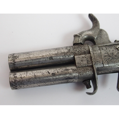 278 - A 19th Century percussion over-and-under pocket pistol