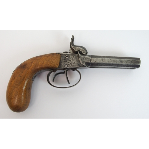 280 - A 19th Century percussion double barrelled pistol