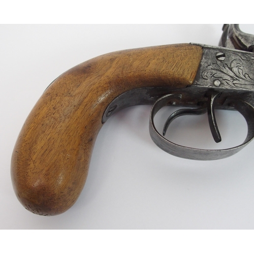 280 - A 19th Century percussion double barrelled pistol