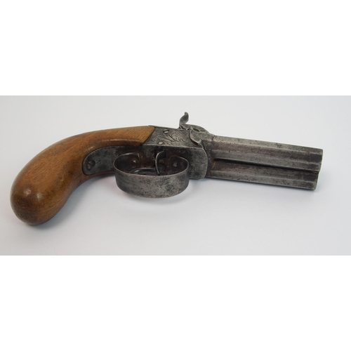 280 - A 19th Century percussion double barrelled pistol