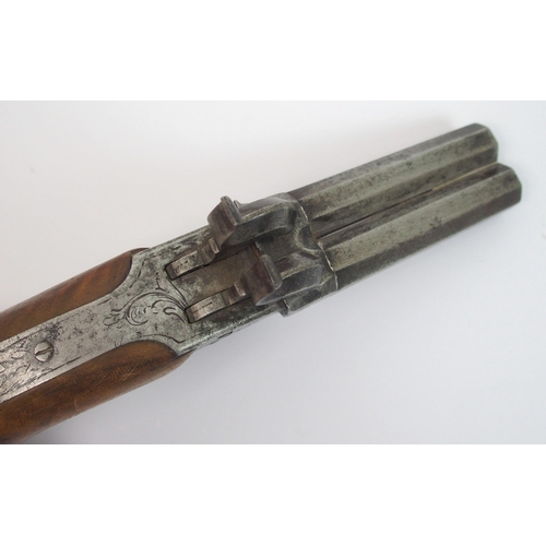 280 - A 19th Century percussion double barrelled pistol