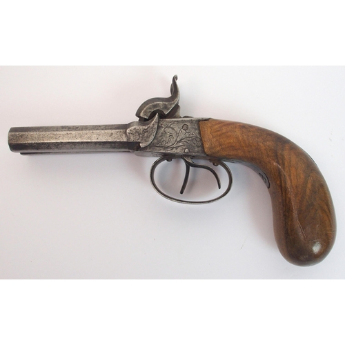 280 - A 19th Century percussion double barrelled pistol