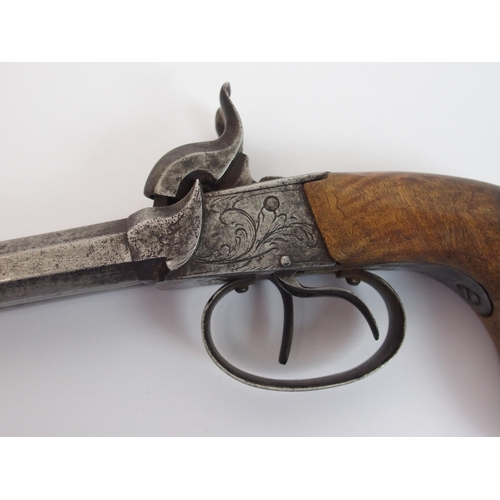 280 - A 19th Century percussion double barrelled pistol