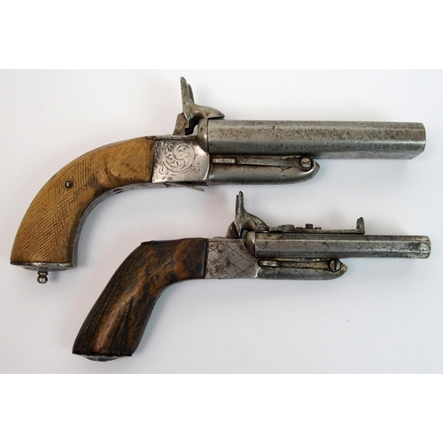 281 - A 19th Century double barrelled pinfire pistol