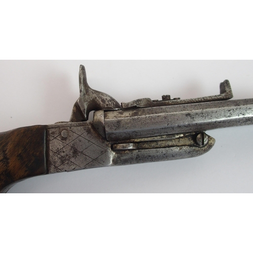 281 - A 19th Century double barrelled pinfire pistol