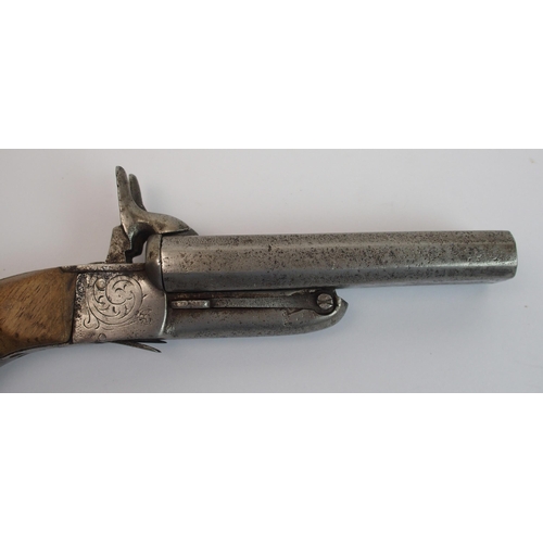 281 - A 19th Century double barrelled pinfire pistol