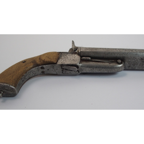 281 - A 19th Century double barrelled pinfire pistol