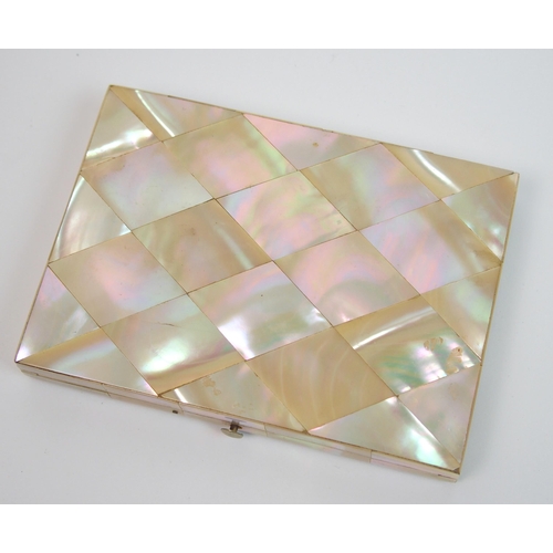 291 - A Victorian mother of pearl card case