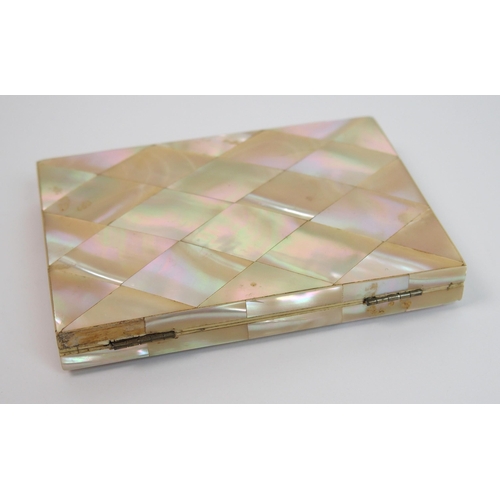 291 - A Victorian mother of pearl card case