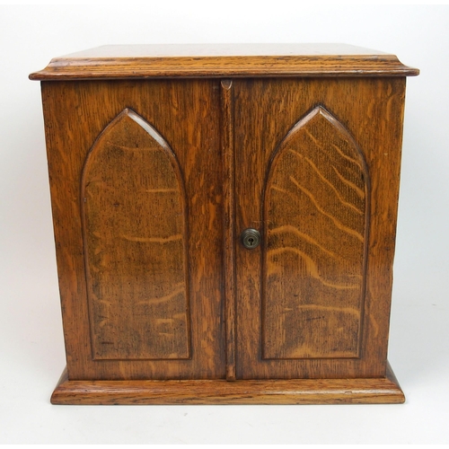 300 - A Victorian stained oak four draw collectors cabinet