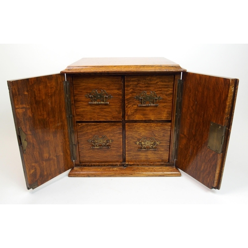 300 - A Victorian stained oak four draw collectors cabinet