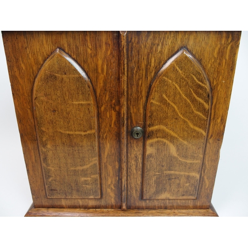 300 - A Victorian stained oak four draw collectors cabinet