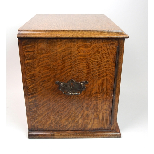 300 - A Victorian stained oak four draw collectors cabinet