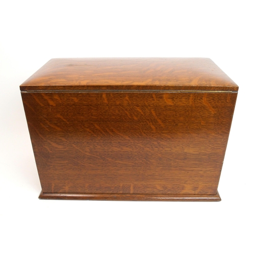 301 - A Victorian stained oak stationery box and writing slope