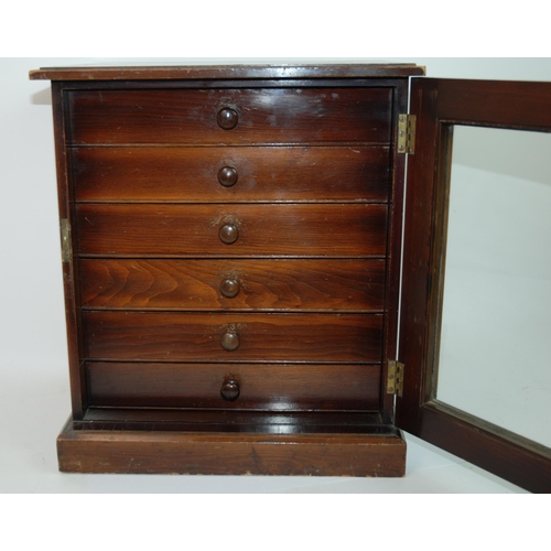 328 - A Victorian mahogany six drawer collectors cabinet