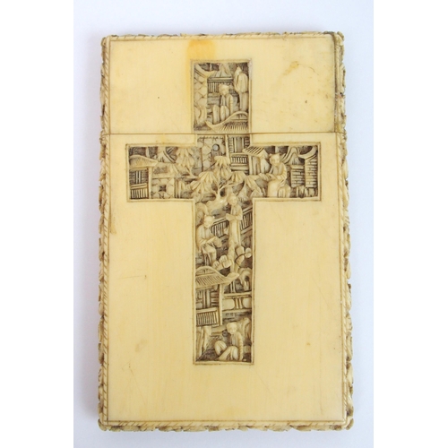 34 - A Cantonese ivory card case