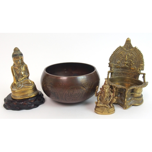 65 - A Tibetan bronze table bell