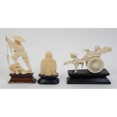 7 - A Chinese ivory model of a fisherman