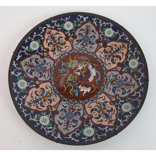 74 - A cloisonne enamel plaque