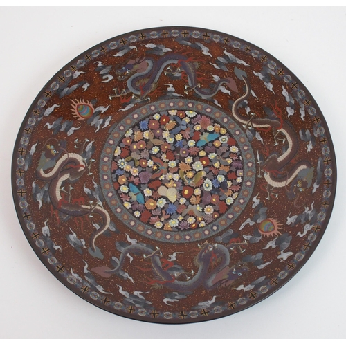 74 - A cloisonne enamel plaque