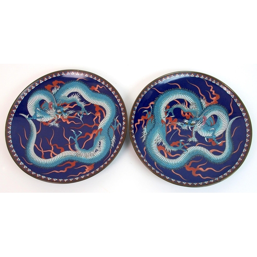 75 - A pair of cloisonne plaques