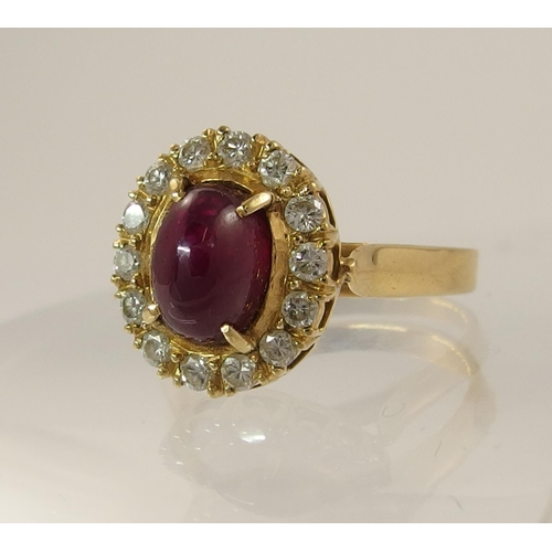 791 - A ruby and diamond ring