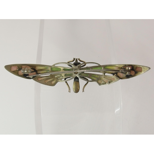 793B - A French silver plique a jour enamel dragonfly brooch