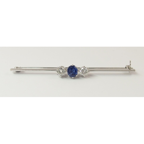 795A - A sapphire and diamond bar brooch